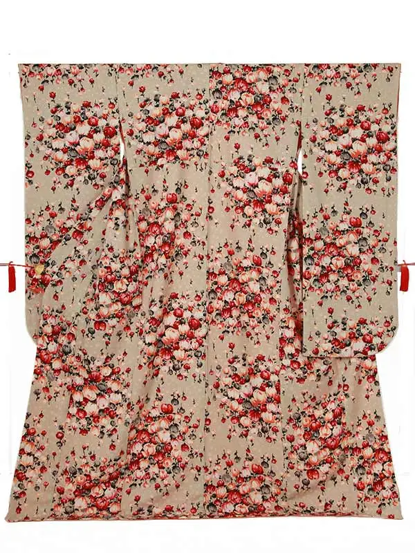 振袖0150　ベージュ　モダンアンテナ　花束