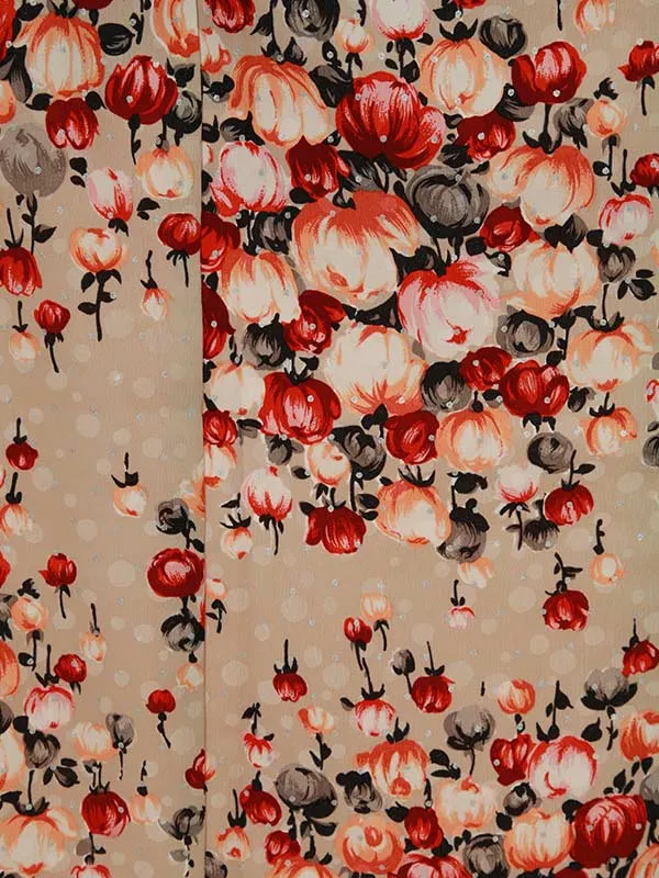 振袖0150　ベージュ　モダンアンテナ　花束