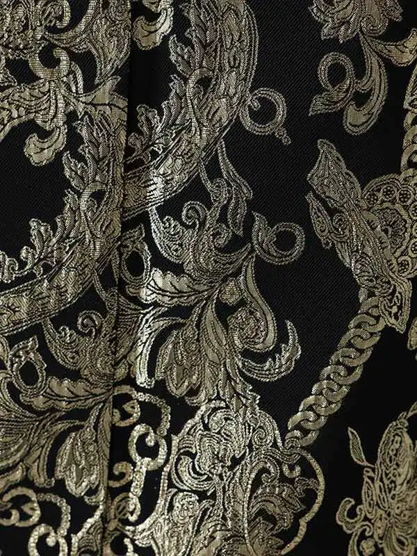 振袖0230　黒 金 ボタニカル