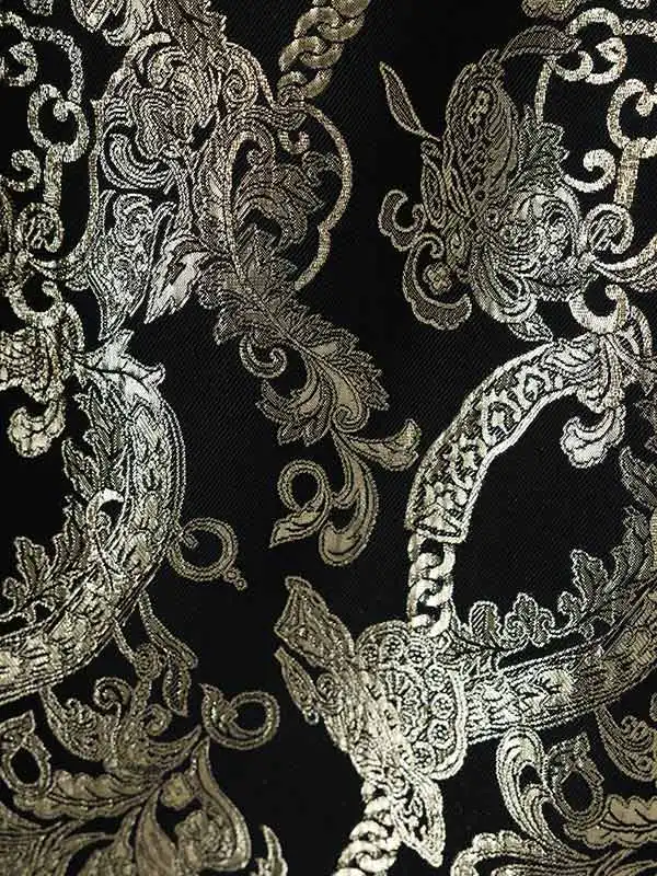 振袖0230　黒 金 ボタニカル