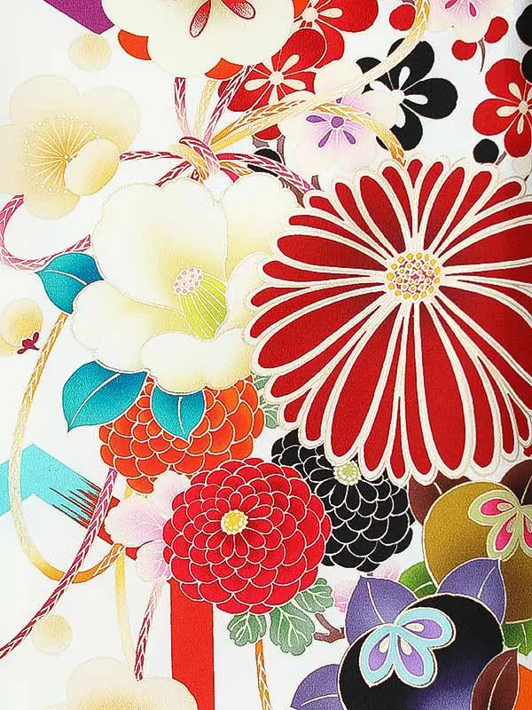 振袖0236　アイボリー 梅 橘 紅一点