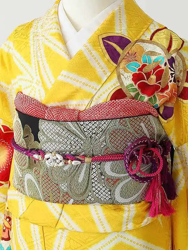 振袖0259 黄 橘 松 梅