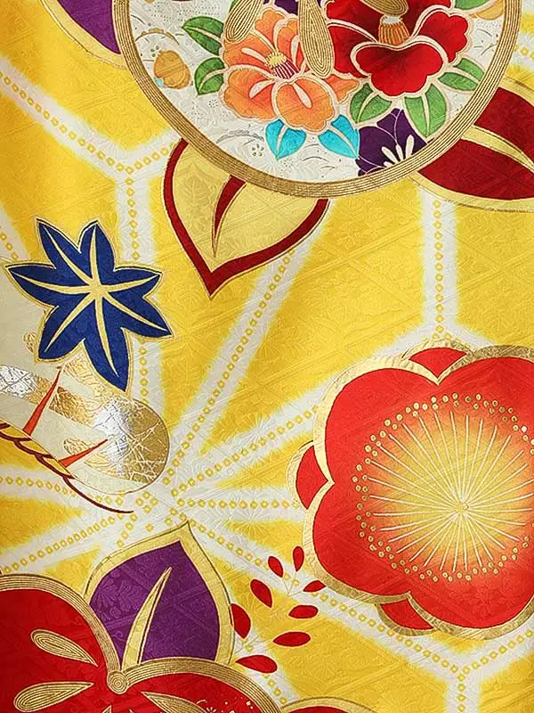 振袖0259 黄 橘 松 梅