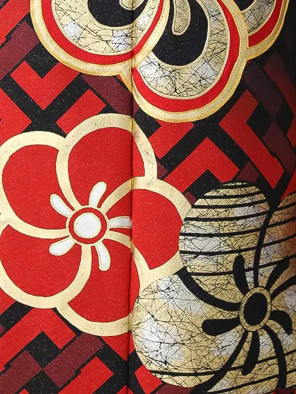 振袖0261 黒 赤 大輪菊