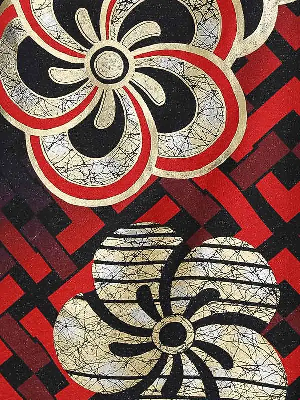 振袖0261 黒 赤 大輪菊