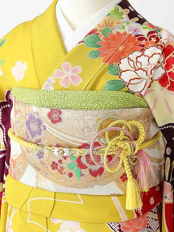 振袖0262 黄 桜 牡丹