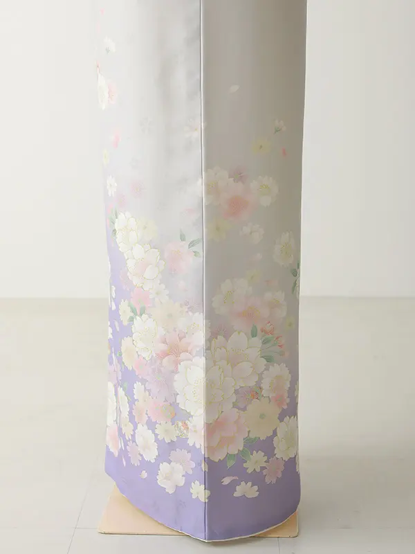 訪問着0074  グレー  薄紫  桜