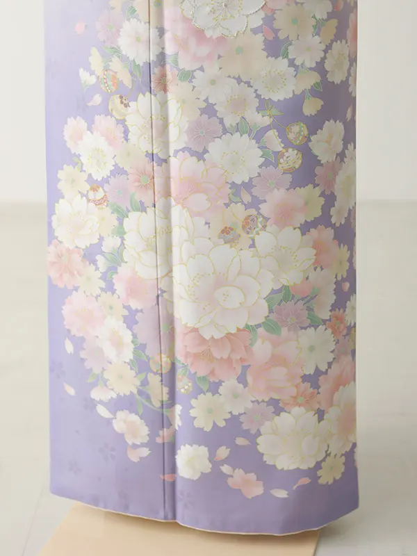 訪問着0074  グレー  薄紫  桜