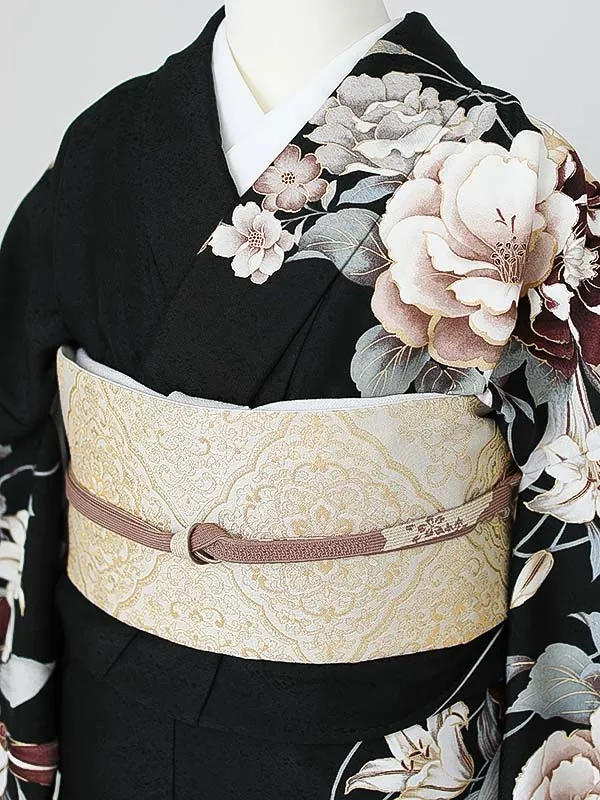 訪問着0091 黒 洋花