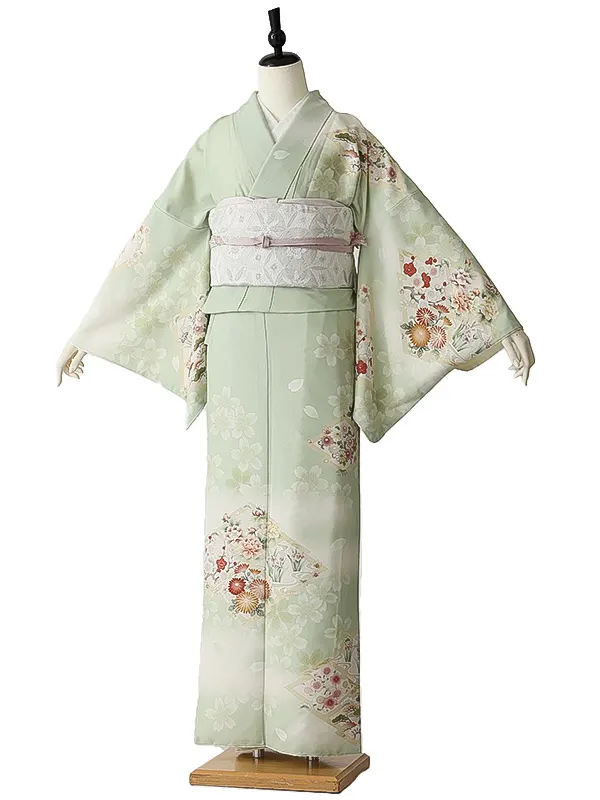 訪問着0095 薄緑 桜 トールサイズ 華徒然