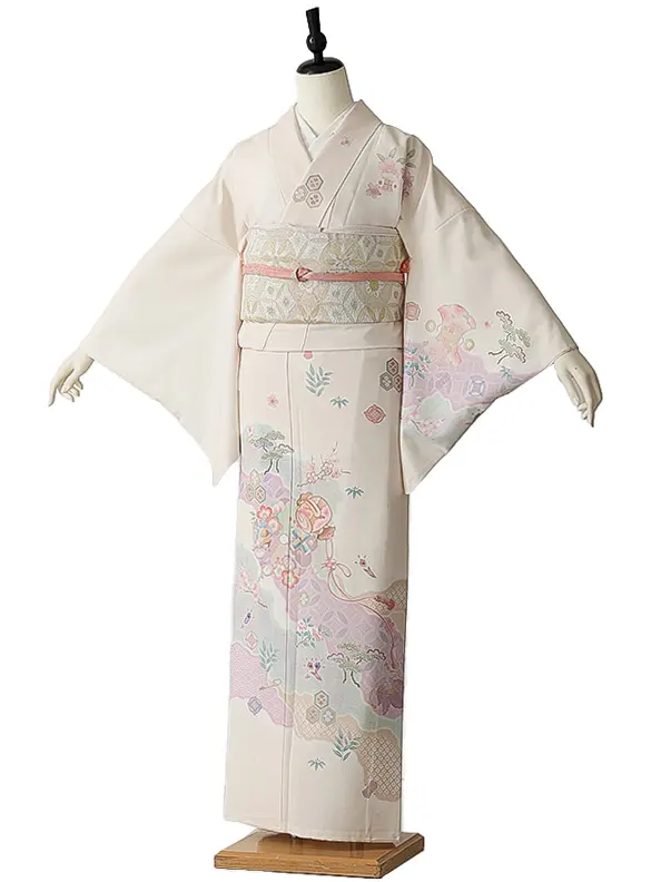 訪問着0098 クリーム 小鎚 橘 式部浪漫