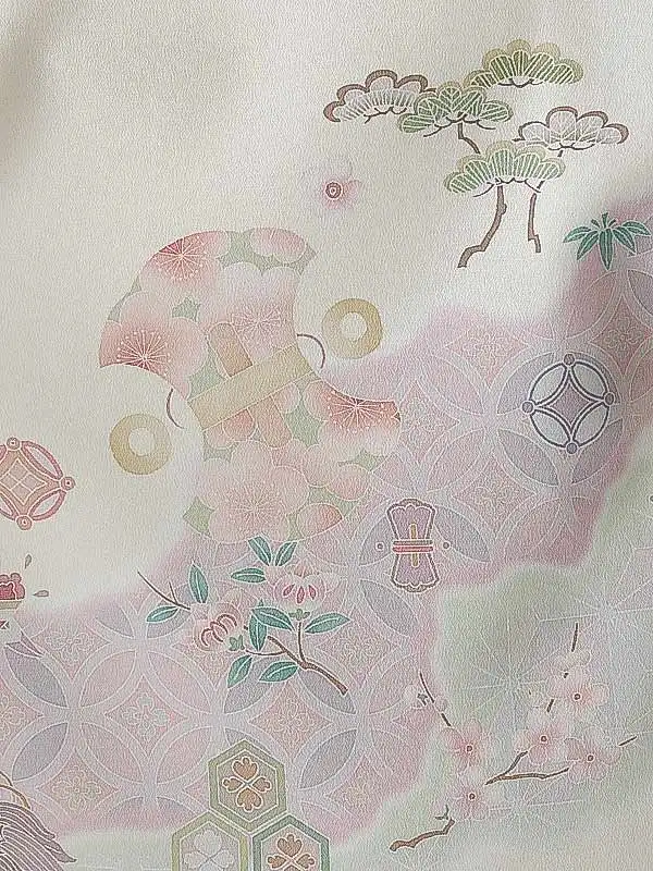 訪問着0098 クリーム 小鎚 橘 式部浪漫