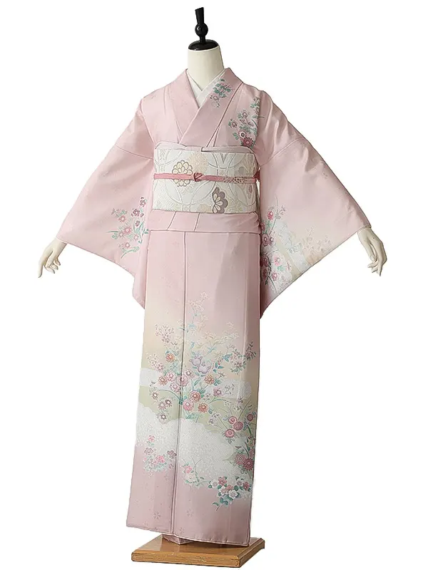 訪問着0099 ピンク 花模様 式部浪漫