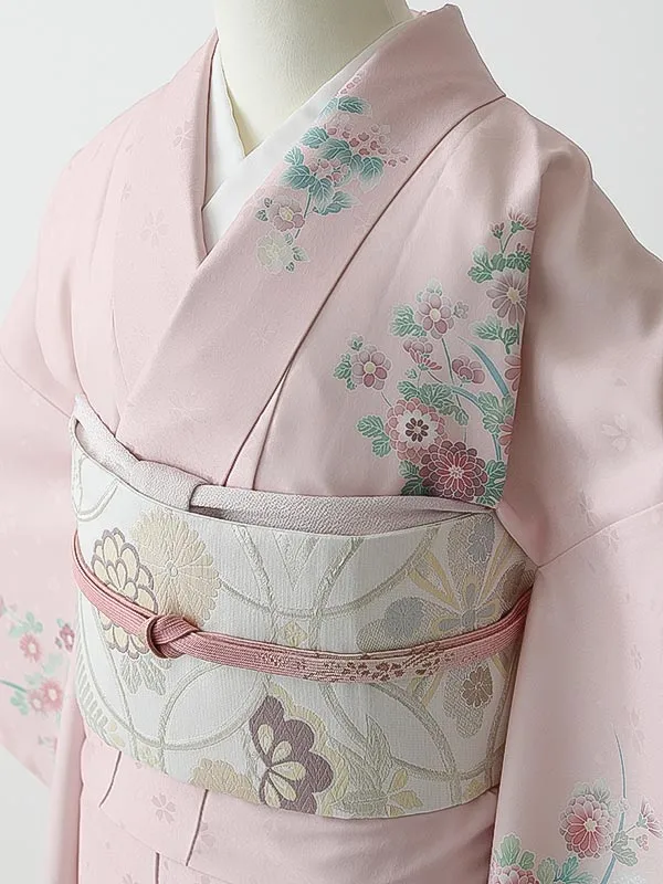 訪問着0099 ピンク 花模様 式部浪漫