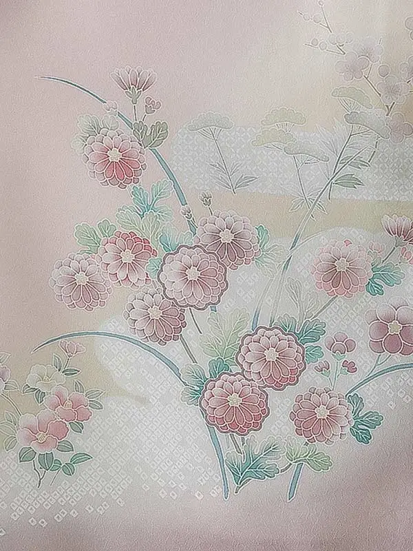 訪問着0099 ピンク 花模様 式部浪漫