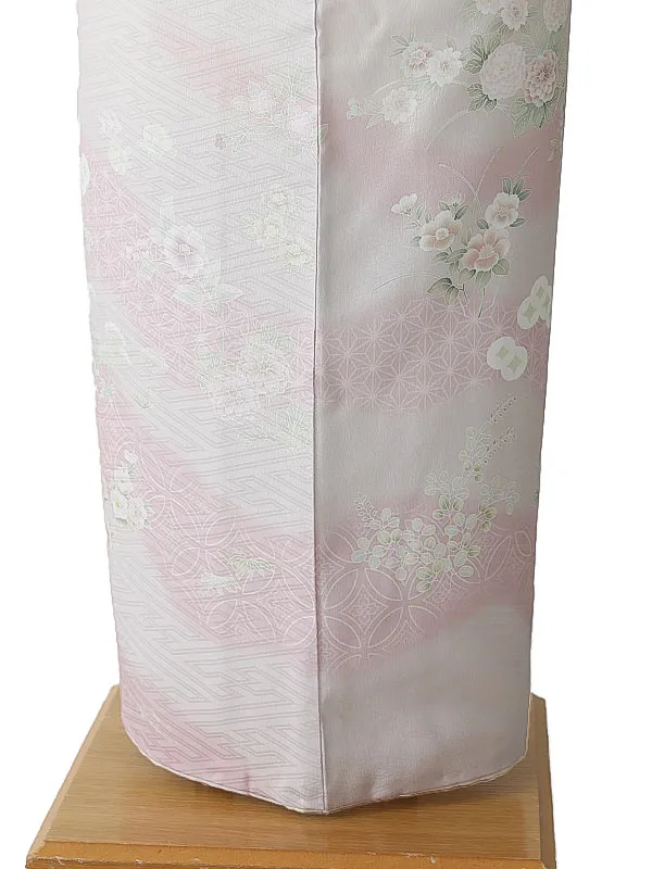訪問着0100 ピンクベージュ 花模様 式部浪漫