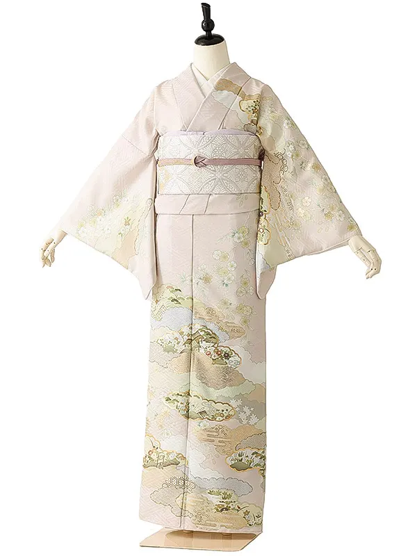 訪問着0102 ピンク 桜 雲