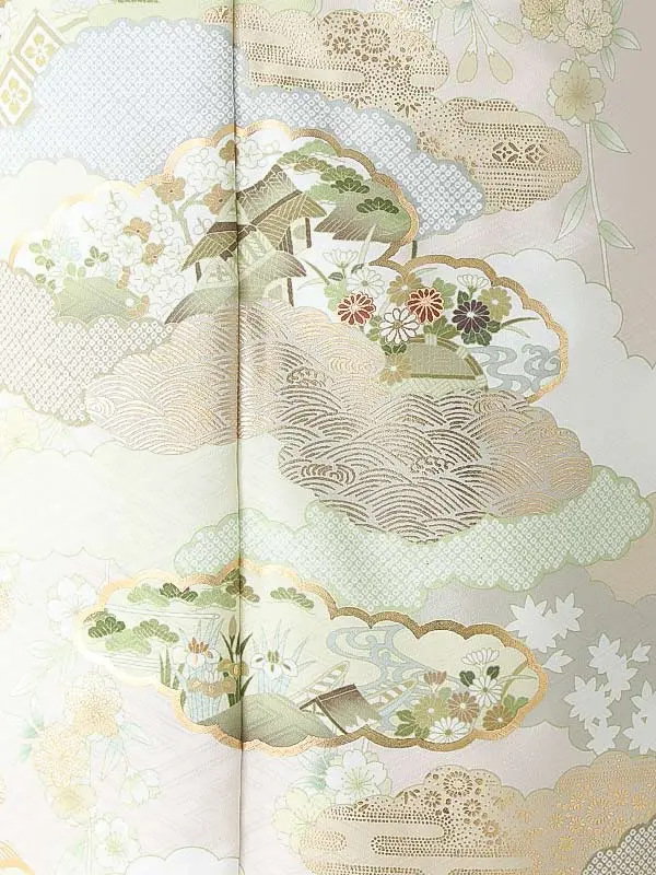 訪問着0102 ピンク 桜 雲