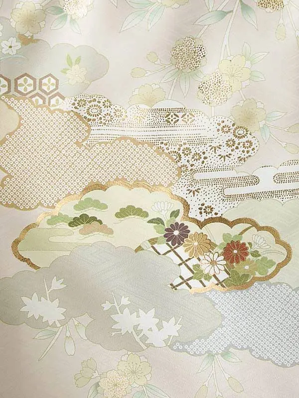 訪問着0102 ピンク 桜 雲