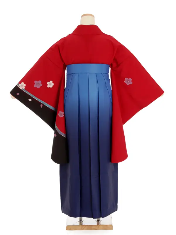 女性袴レンタル0735 ｴﾝｼﾞ黒×紺ｸﾞﾗﾃﾞ