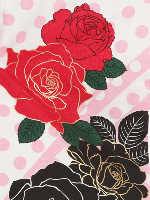 女性袴レンタル0748 ﾋﾟﾝｸ水玉×ピンクｽﾄﾗｲﾌﾟ