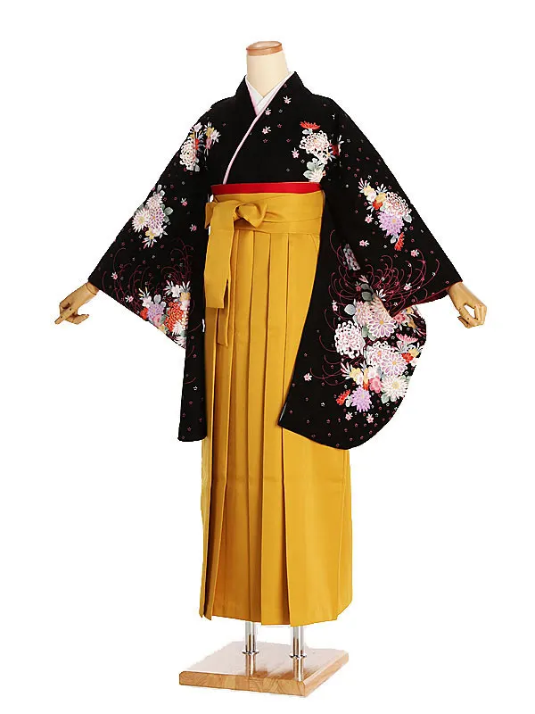 女性袴レンタル0766 anan黒乱菊×からし