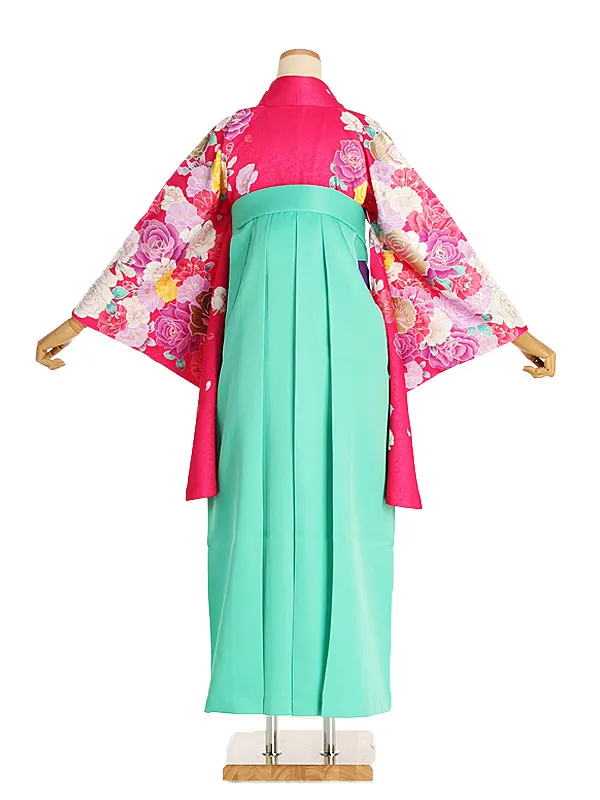 女性袴レンタル0768 ｼｮｯｷﾝｸﾞﾋﾟﾝｸﾊﾞﾗ×ひすい