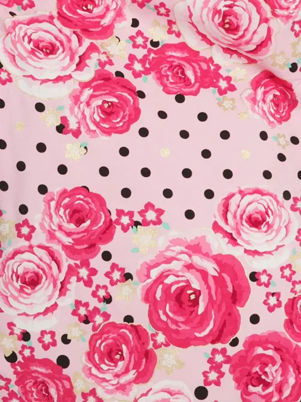 女性袴レンタル0773 ﾋﾟﾝｸﾊﾞﾗ×(着物のみAkina Minami)