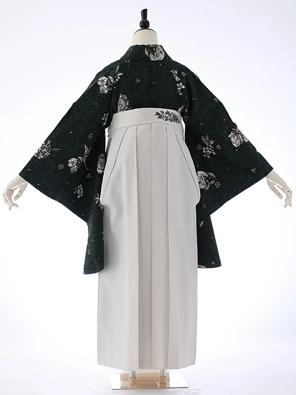 女性袴0777 深緑 花模様 JILLSTUART