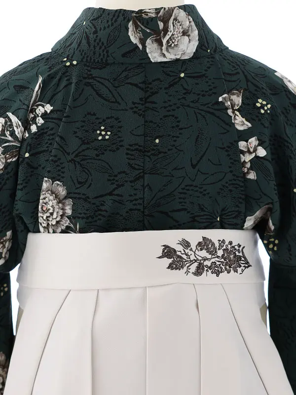女性袴0777 深緑 花模様 JILLSTUART