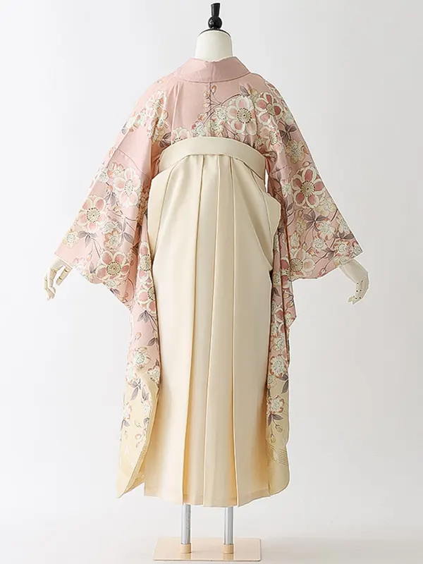 女性袴0792 【振袖袴セット】薄ピンク 桜 UNSODO