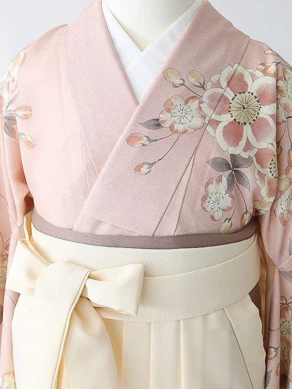 女性袴0792 【振袖袴セット】薄ピンク 桜 UNSODO