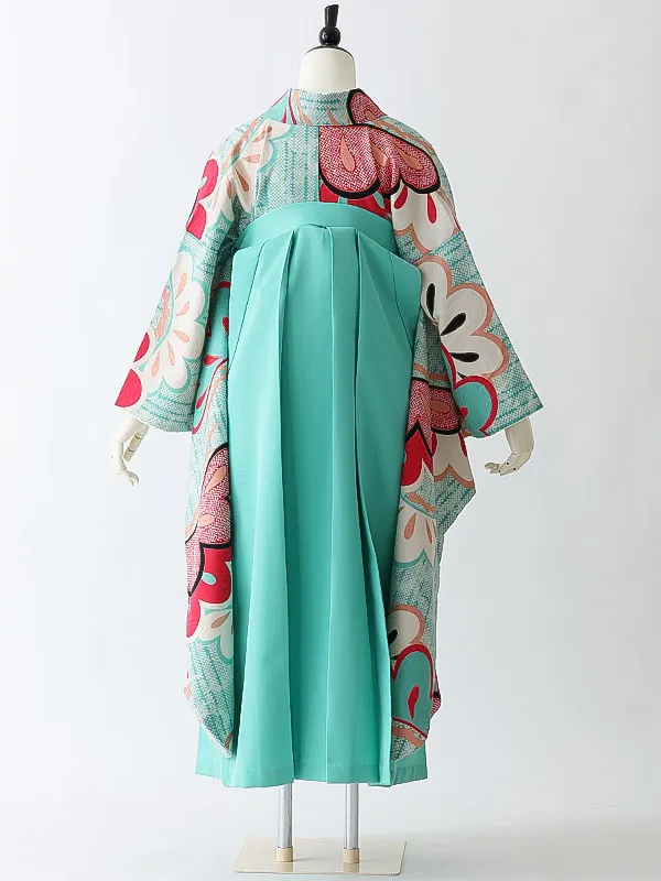 女性袴0798 【振袖袴セット】ミントグリーン 松 九重