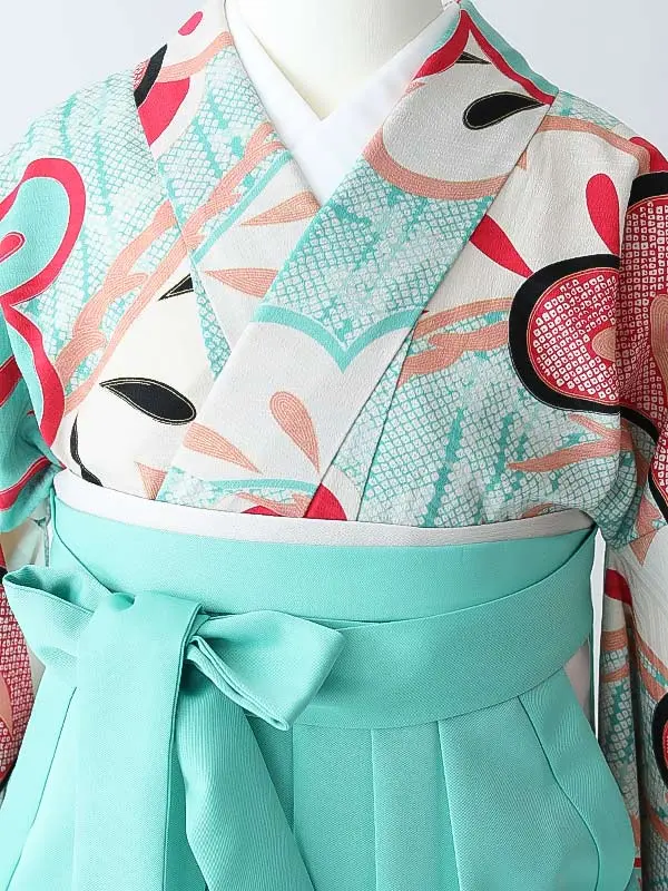 女性袴0798 【振袖袴セット】ミントグリーン 松 九重