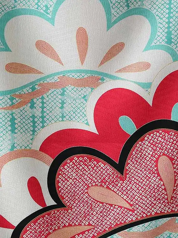 女性袴0798 【振袖袴セット】ミントグリーン 松 九重