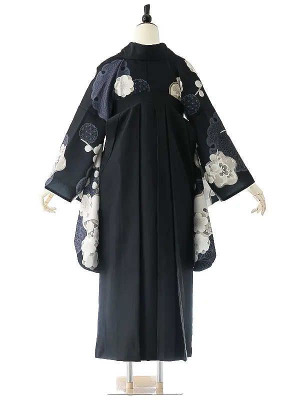 女性袴0803 黒 紺 白 梅