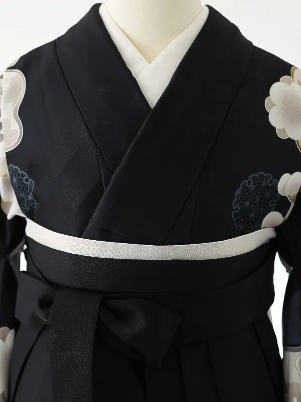 女性袴0803 黒 紺 白 梅