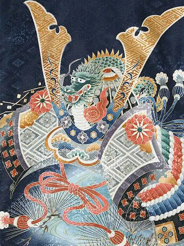 男児産着0066 紺 兜