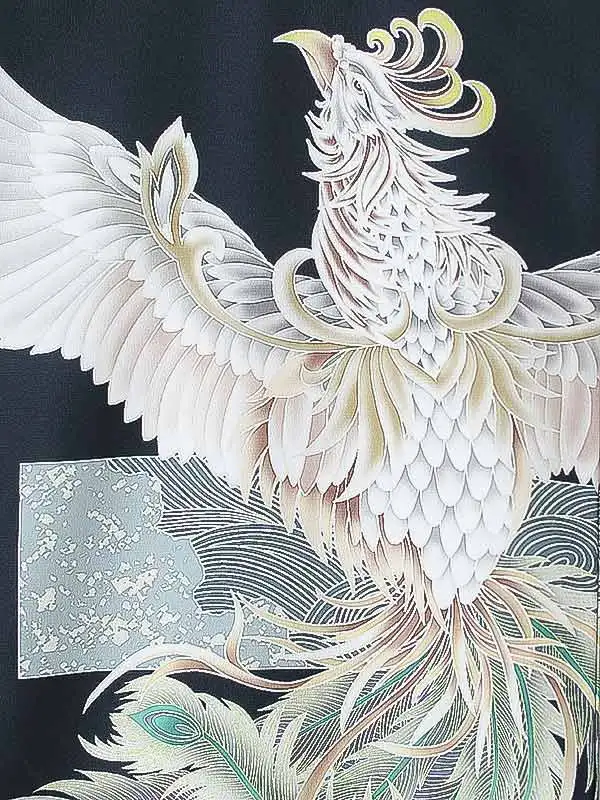 男児産着0184 黒 鳳凰