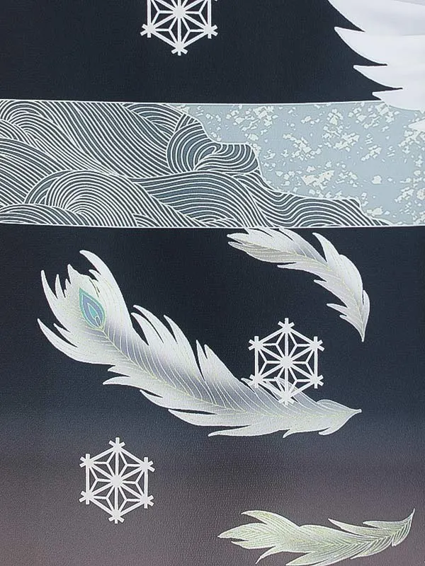 男児産着0184 黒 鳳凰