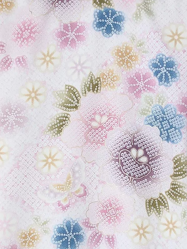 女児産着0157 薄ピンク 花模様