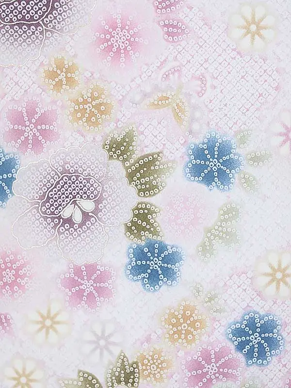 女児産着0157 薄ピンク 花模様