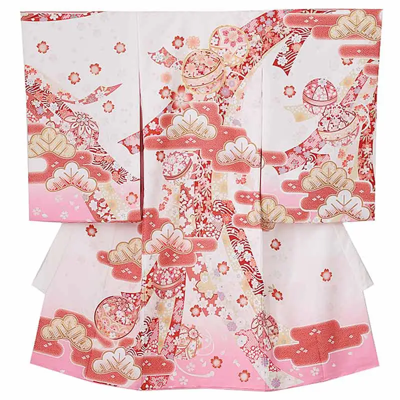 女児産着0165 白 ピンク 熨斗 鞠