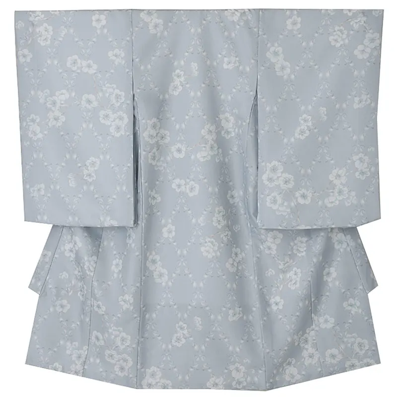 女児産着0172 青 洋花 くすみ KAGURA