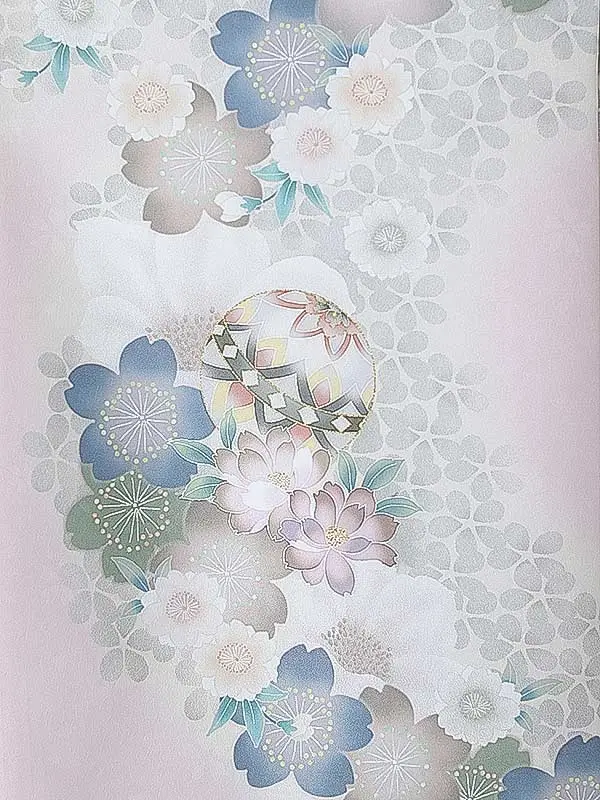 女児産着0175 薄ピンク 鞠 花模様