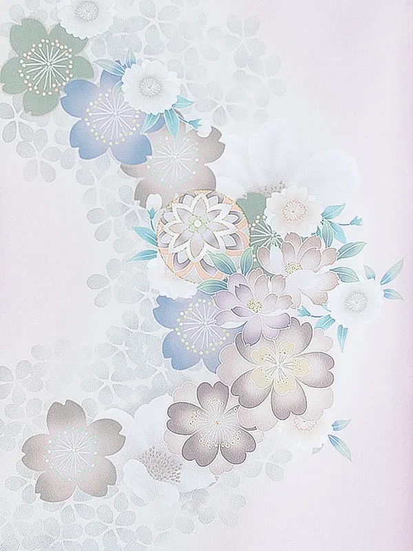 女児産着0175 薄ピンク 鞠 花模様