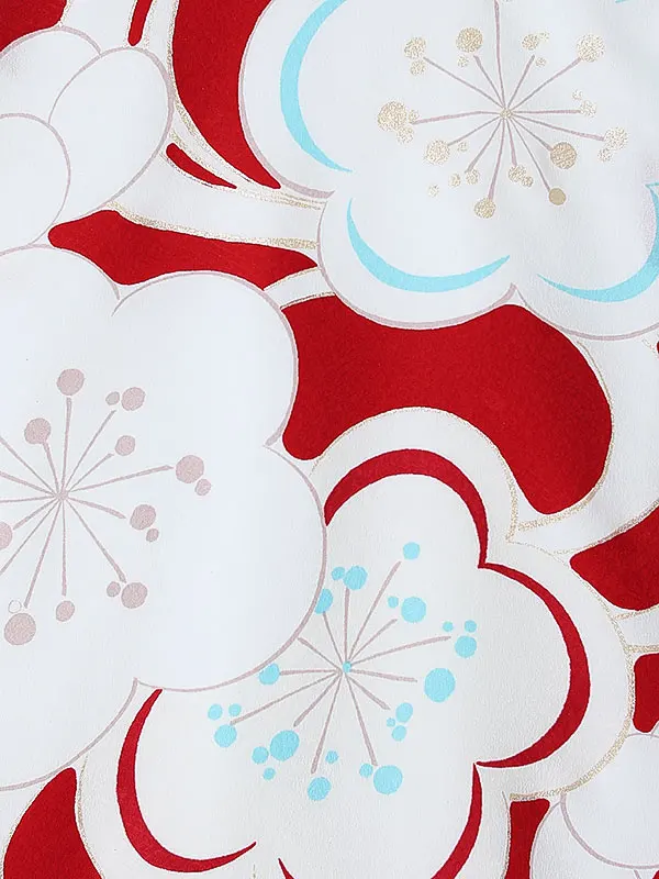 女児産着0177 赤 梅