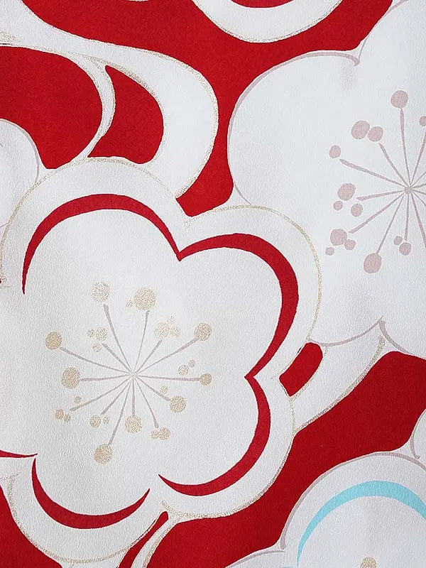 女児産着0177 赤 梅
