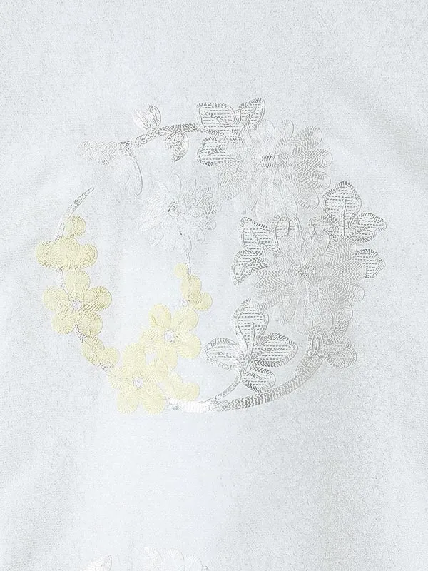 女児産着0186 白 紅葉 花模様