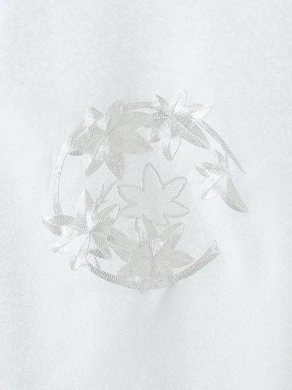 女児産着0186 白 紅葉 花模様